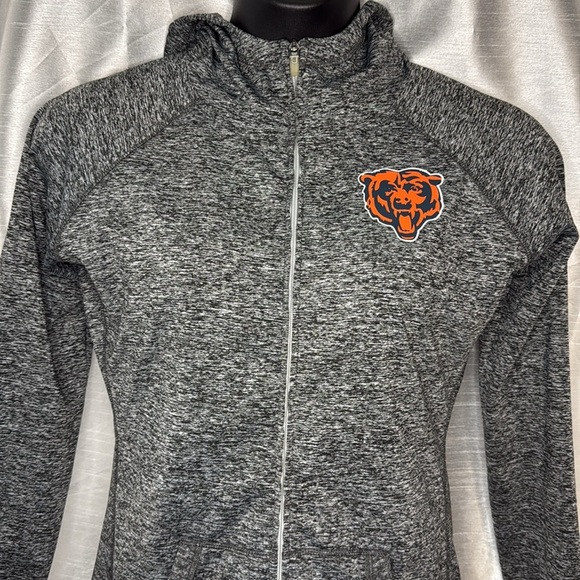 NFL Chicago Bears Mascot Logo Full Zip Long Sleeve Women’s M Stretch Hoodie - Picture 2 of 9